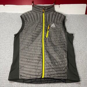 Eddie Bauer First Ascent Vest EB800 Down Unisex Grey Neon Gorpcore Tech Hiking